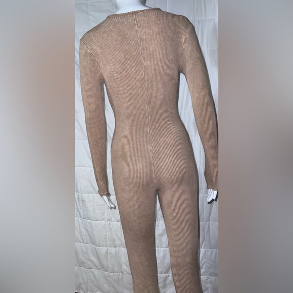 Mineral Wash Jumpsuit - Light Brown - Picture 3 of 4